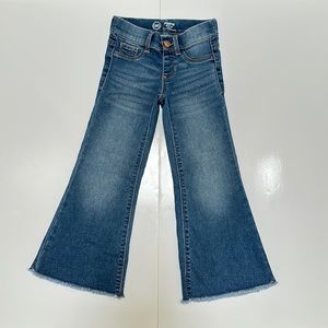 Wonder Nation girls stretchy faded blue denim frayed hem jeggings size xs (4/5)